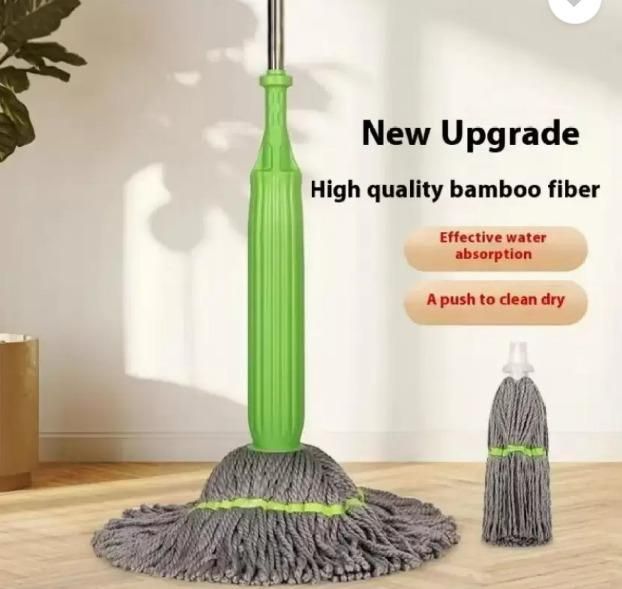 Self-Twisting Water Rotating Mop – Microfiber Cleaning Mop with Steel Handle