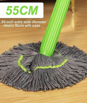 Self-Twisting Water Rotating Mop – Microfiber Cleaning Mop with Steel Handle