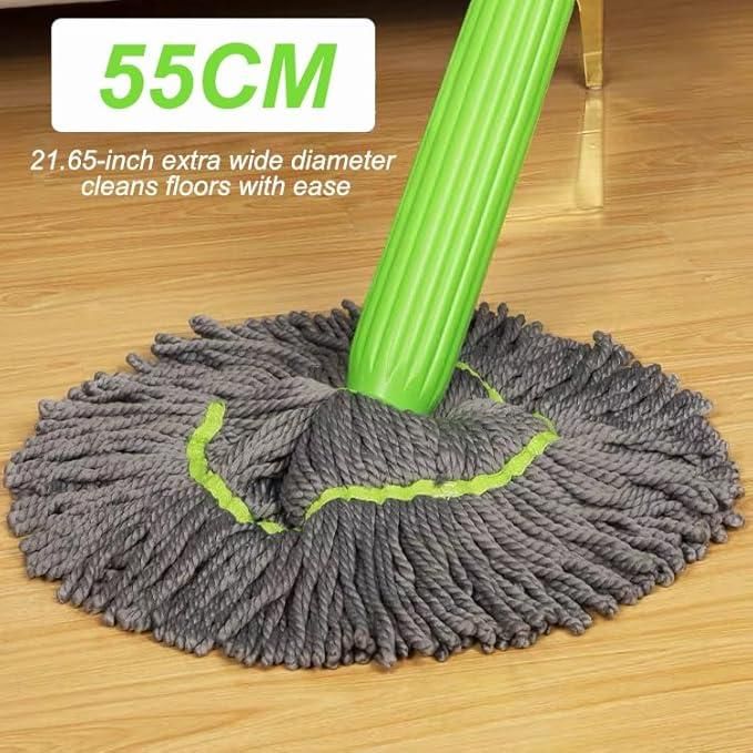 Self-Twisting Water Rotating Mop – Microfiber Cleaning Mop with Steel Handle