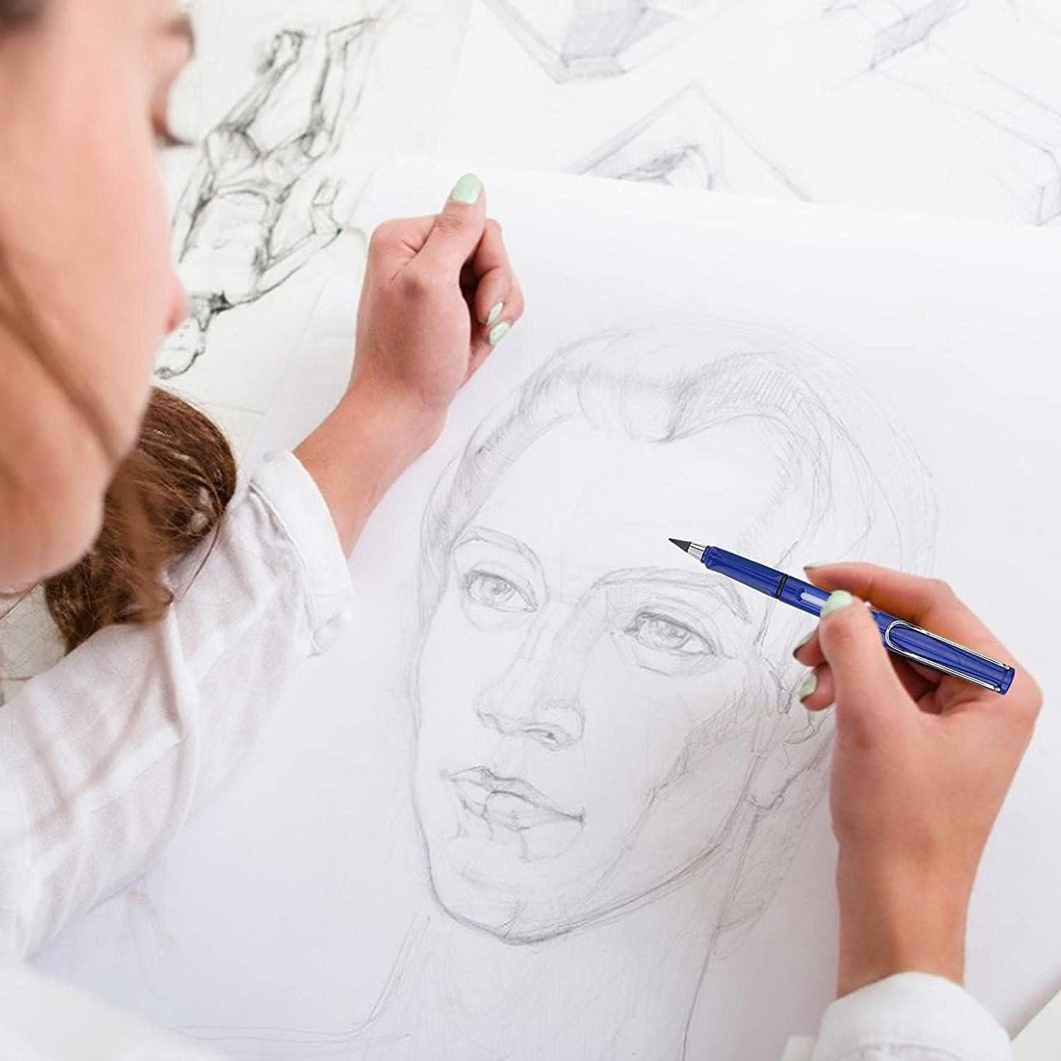 Everlasting Inkless Pencils – Portable Reusable Metal Writing Pens with Replaceable Nib (Pack of 4)