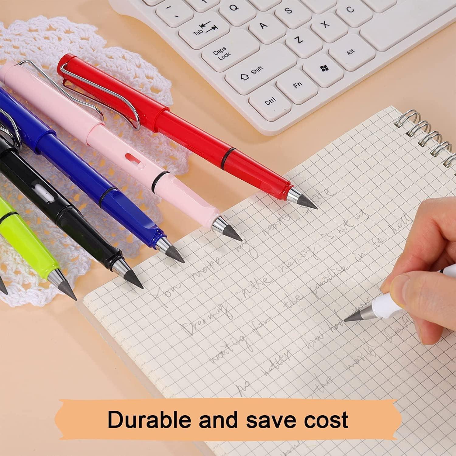 Everlasting Inkless Pencils – Portable Reusable Metal Writing Pens with Replaceable Nib (Pack of 4)