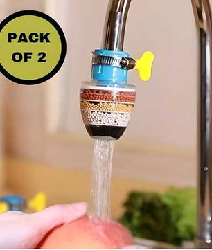Carbon Faucet Water Filter – Purifier with 5-Layer Filtration (Pack of 2)