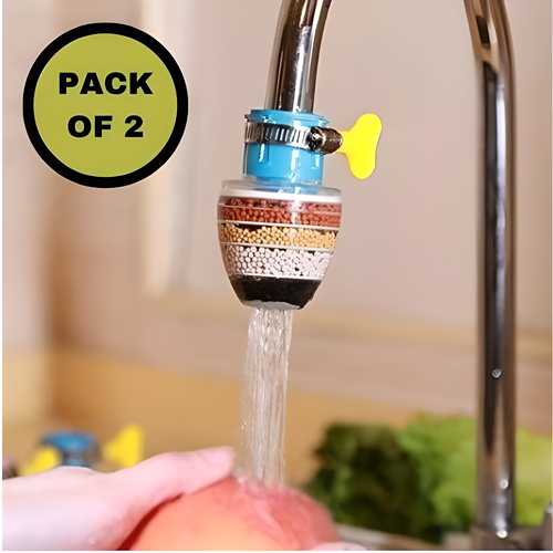 Carbon Faucet Water Filter – Purifier with 5-Layer Filtration (Pack of 2)