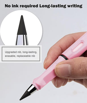 Everlasting Inkless Pencils – Portable Reusable Metal Writing Pens with Replaceable Nib (Pack of 4)