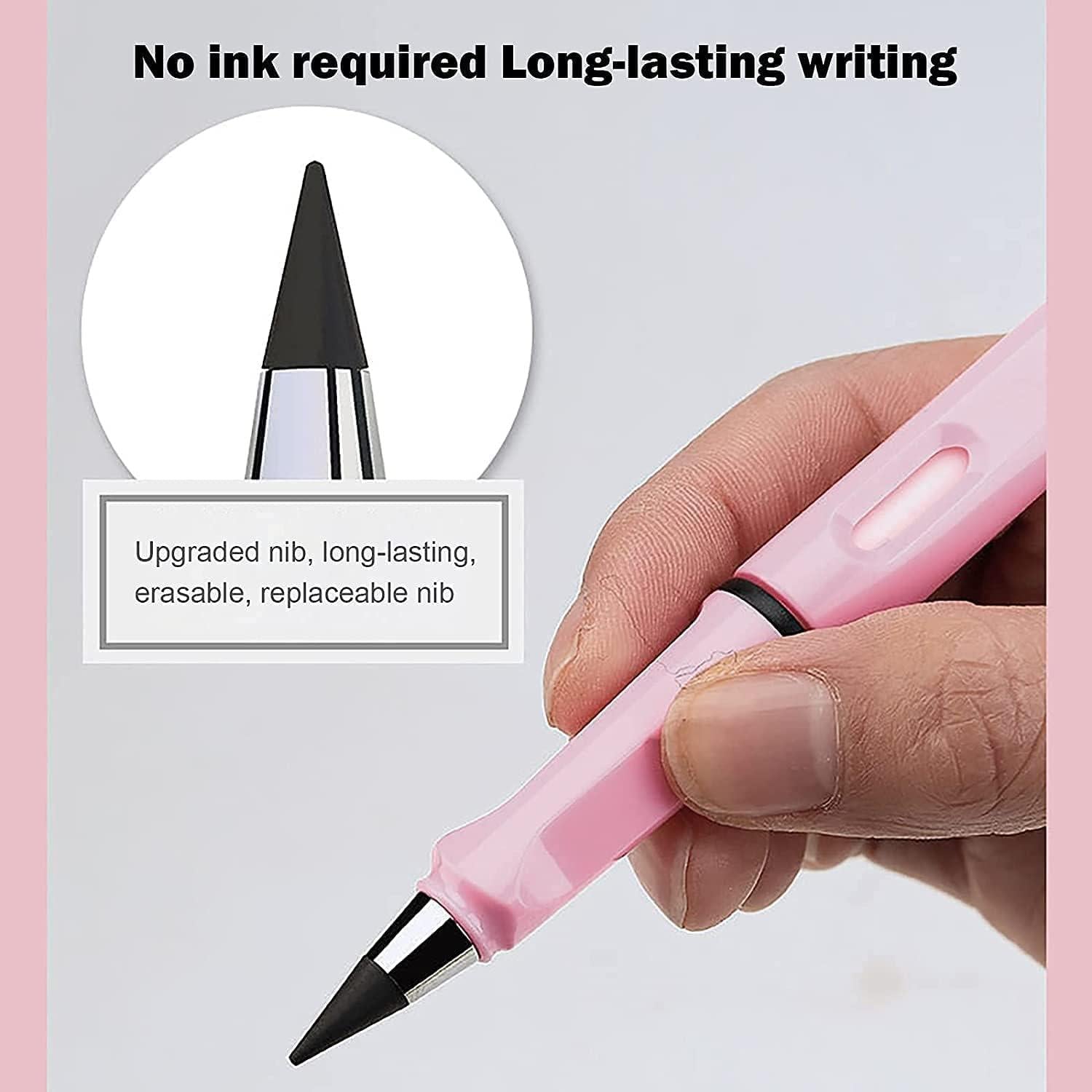 Everlasting Inkless Pencils – Portable Reusable Metal Writing Pens with Replaceable Nib (Pack of 4)